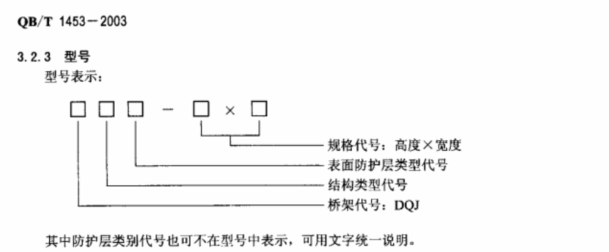 防火橋架型號表示